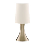 Touch Table Lamp - Antique Brass Metal & Cream Fabric Shade