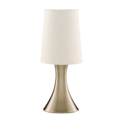 Touch Table Lamp - Antique Brass Metal & Cream Fabric Shade