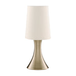 Searchlight Electric Touch Table Lamp - Antique Brass Metal & Cream Fabric Shade 3922AB