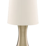Searchlight Electric Touch Table Lamp - Antique Brass Metal & Cream Fabric Shade 3922AB