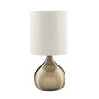 Touch Table Lamp - Antique Brass Metal & Ivory Fabric Shade