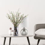 Searchlight Electric Touch Table Lamp - Satin Silver Metal & Ivory Fabric Shade 3923SS