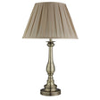 Flemish Table Lamp - Antique Brass Metal, Mink Pleated Shade