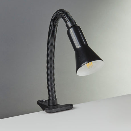 Searchlight Electric Desk Partners Flex Clip Task Lamp - Black Metal 4122BK