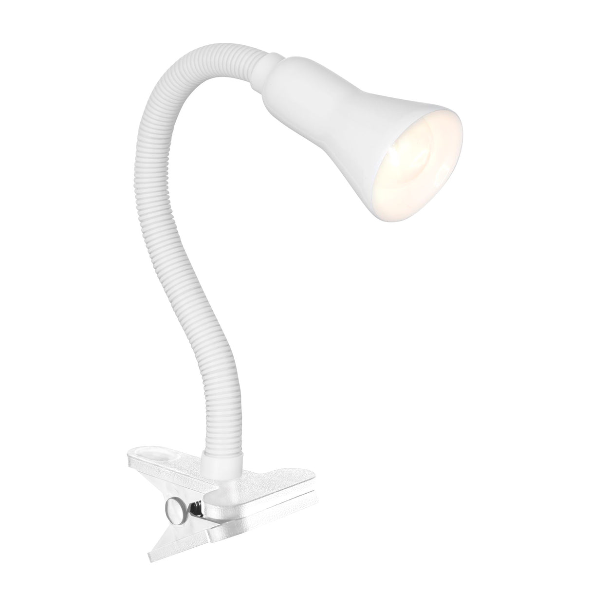 Desk Partners Flex Clip Task Lamp - White Metal