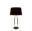 Jazz Table Lamp - Black, Satin Brass Metal & Black Velvet