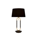Jazz Table Lamp - Black, Satin Brass Metal & Black Velvet