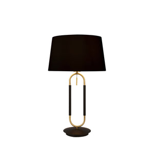 Jazz Table Lamp - Black, Satin Brass Metal & Black Velvet