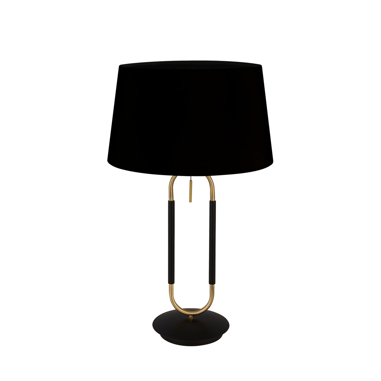 Searchlight Electric Jazz Table Lamp - Black, Satin Brass Metal & Black Velvet 41431SB