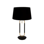 Searchlight Electric Jazz Table Lamp - Black, Satin Brass Metal & Black Velvet 41431SB