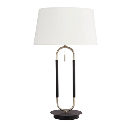 Searchlight Electric Jazz Table Lamp - Black, Satin Silver Metal & White Velvet 41431SS