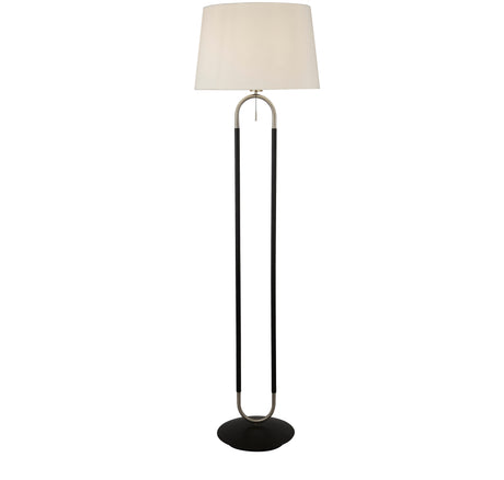 Jazz Floor Lamp - Black, Satin Silver Metal & White Velvet