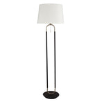 Searchlight Electric Jazz Floor Lamp - Black, Satin Silver Metal & White Velvet 41432SS