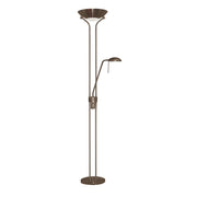 Mother & Child Floor Lamp - Antique Brass Metal & Glass