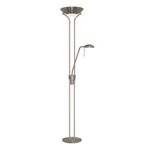 Mother & Child Floor Lamp - Satin Silver Metal & Glass