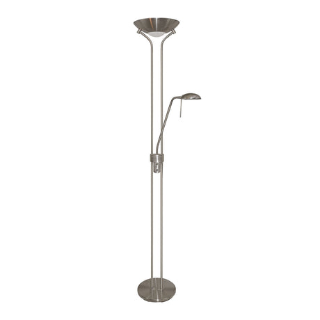 Searchlight Electric Mother & Child Floor Lamp - Satin Silver Metal & Glass 4329SS