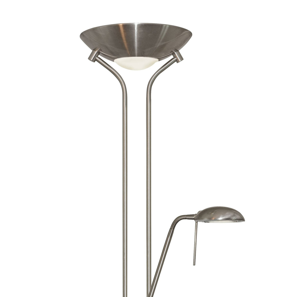Searchlight Electric Mother & Child Floor Lamp - Satin Silver Metal & Glass 4329SS