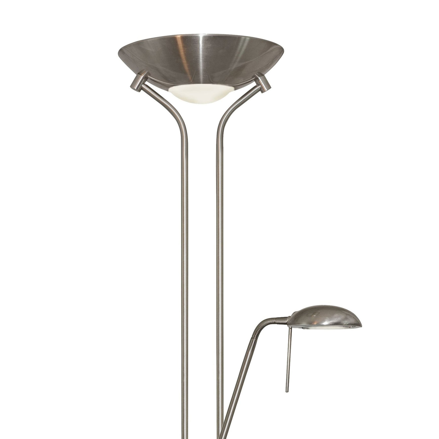 Searchlight Electric Mother & Child Floor Lamp - Satin Silver Metal & Glass 4329SS