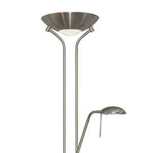 Searchlight Electric Mother & Child Floor Lamp - Satin Silver Metal & Glass 4329SS