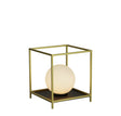 Block Table Lamp - Gold Metal & Opal Glass