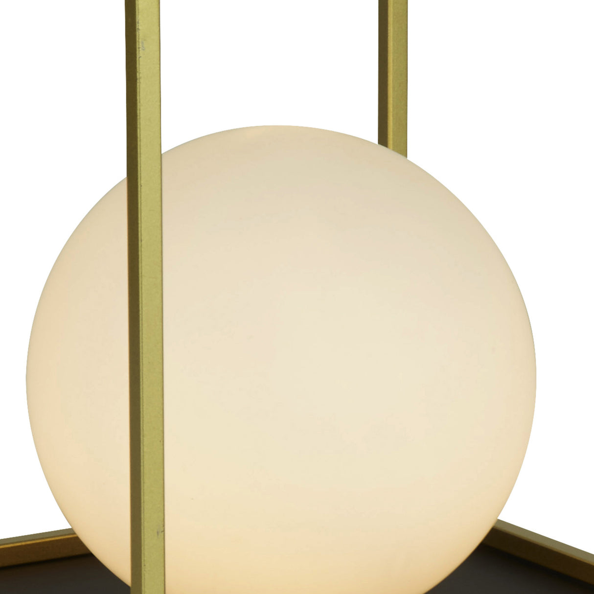 Searchlight Electric Block Table Lamp - Gold Metal & Opal Glass 4452GO