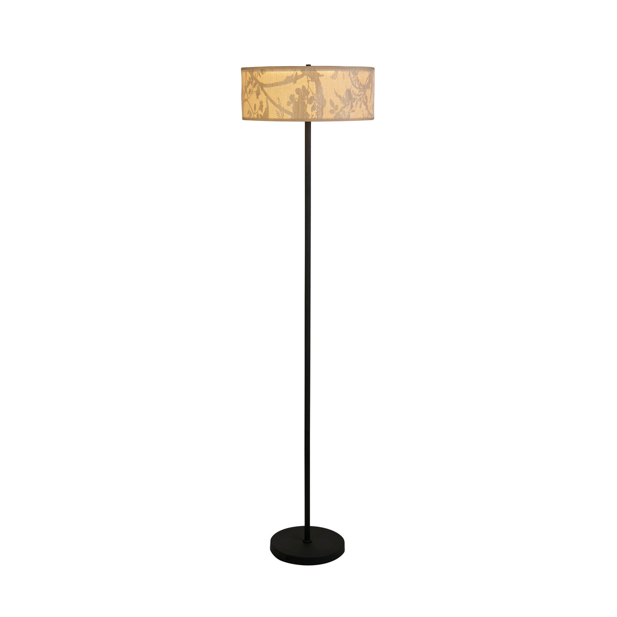 Isla 3Lt Floor Lamp, Recycled Paper Shade and Black Metal