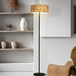 Searchlight Electric Isla 3Lt Floor Lamp, Recycled Paper Shade and Black Metal 47812NA