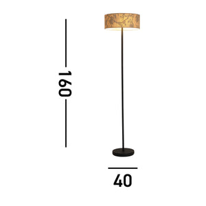 Searchlight Electric Isla 3Lt Floor Lamp, Recycled Paper Shade and Black Metal 47812NA