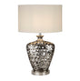 Network Table Lamp - Chrome Ceramic& Black Fabric Oval Shade
