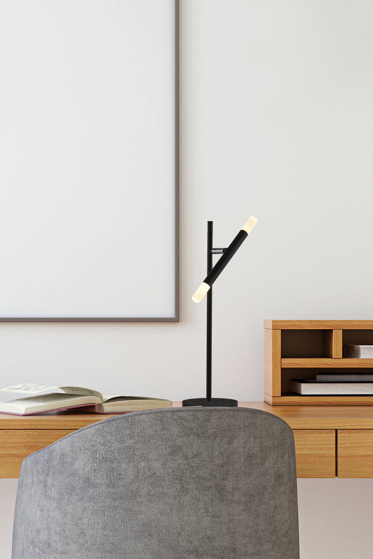 Searchlight Electric Wands LED Table Lamp - Black Metal & Acrylic 4867BK