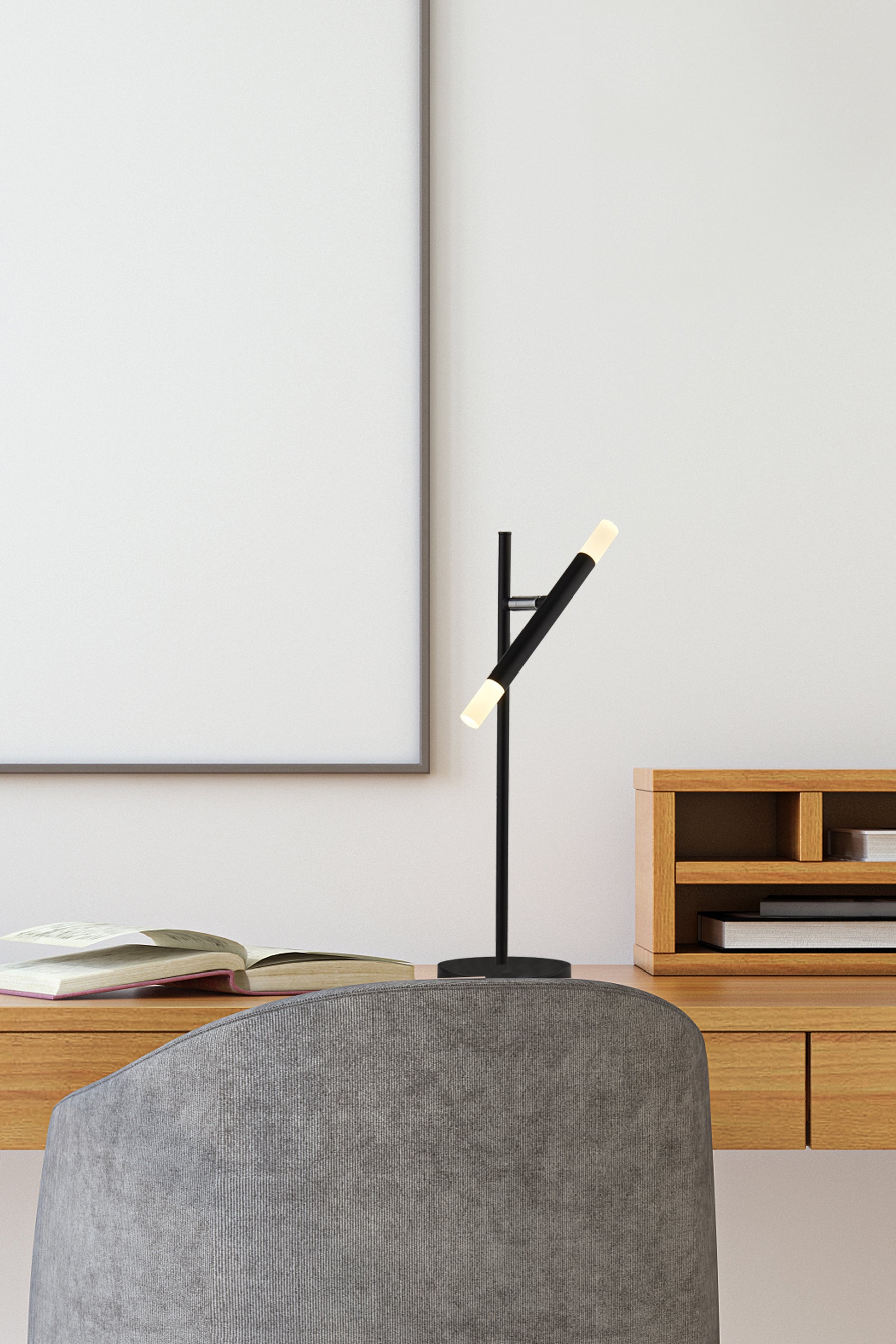 Searchlight Electric Wands LED Table Lamp - Black Metal & Acrylic 4867BK