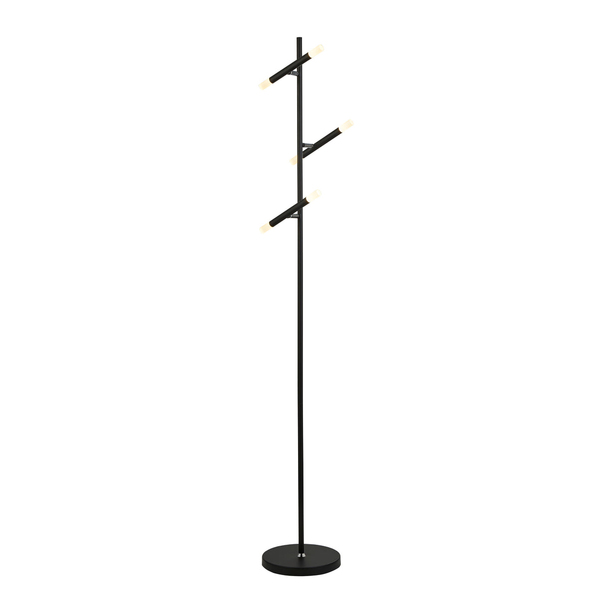 Wands 3Lt LED Floor Lamp - Black Metal & Acrylic