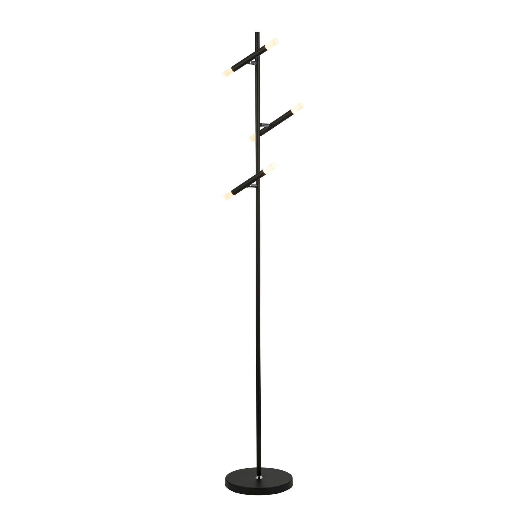 Wands 3Lt LED Floor Lamp - Black Metal & Acrylic