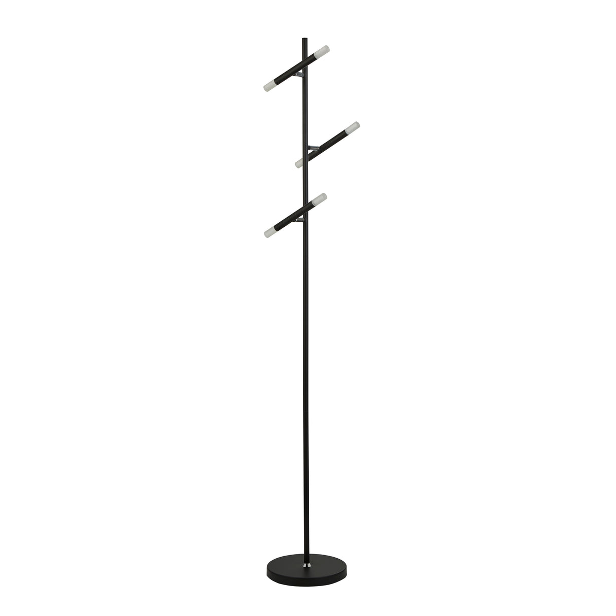 Searchlight Electric Wands 3Lt LED Floor Lamp - Black Metal & Acrylic 4869BK