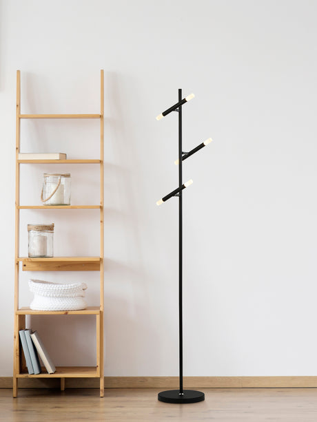 Searchlight Electric Wands 3Lt LED Floor Lamp - Black Metal & Acrylic 4869BK