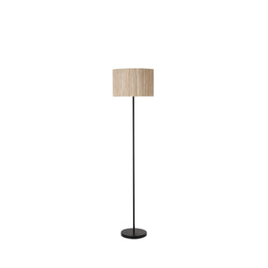 Searchlight Electric Meadow 1Lt Floor Lamp, Natural Grass Shade and Black Metal 49713BK