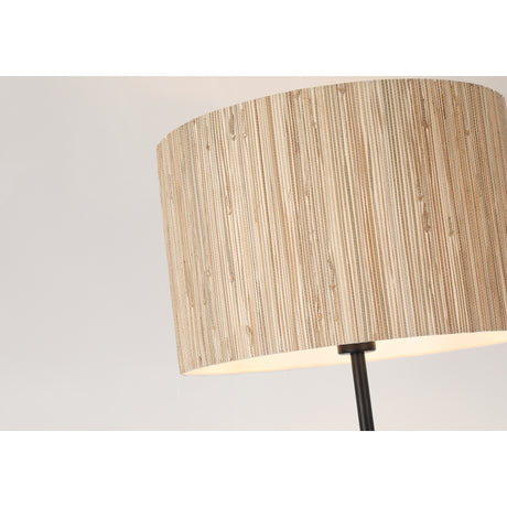 Searchlight Electric Meadow 1Lt Floor Lamp, Natural Grass Shade and Black Metal 49713BK