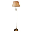 Flemish Floor Lamp- Antique Brass Metal & Grey Pleated Shade