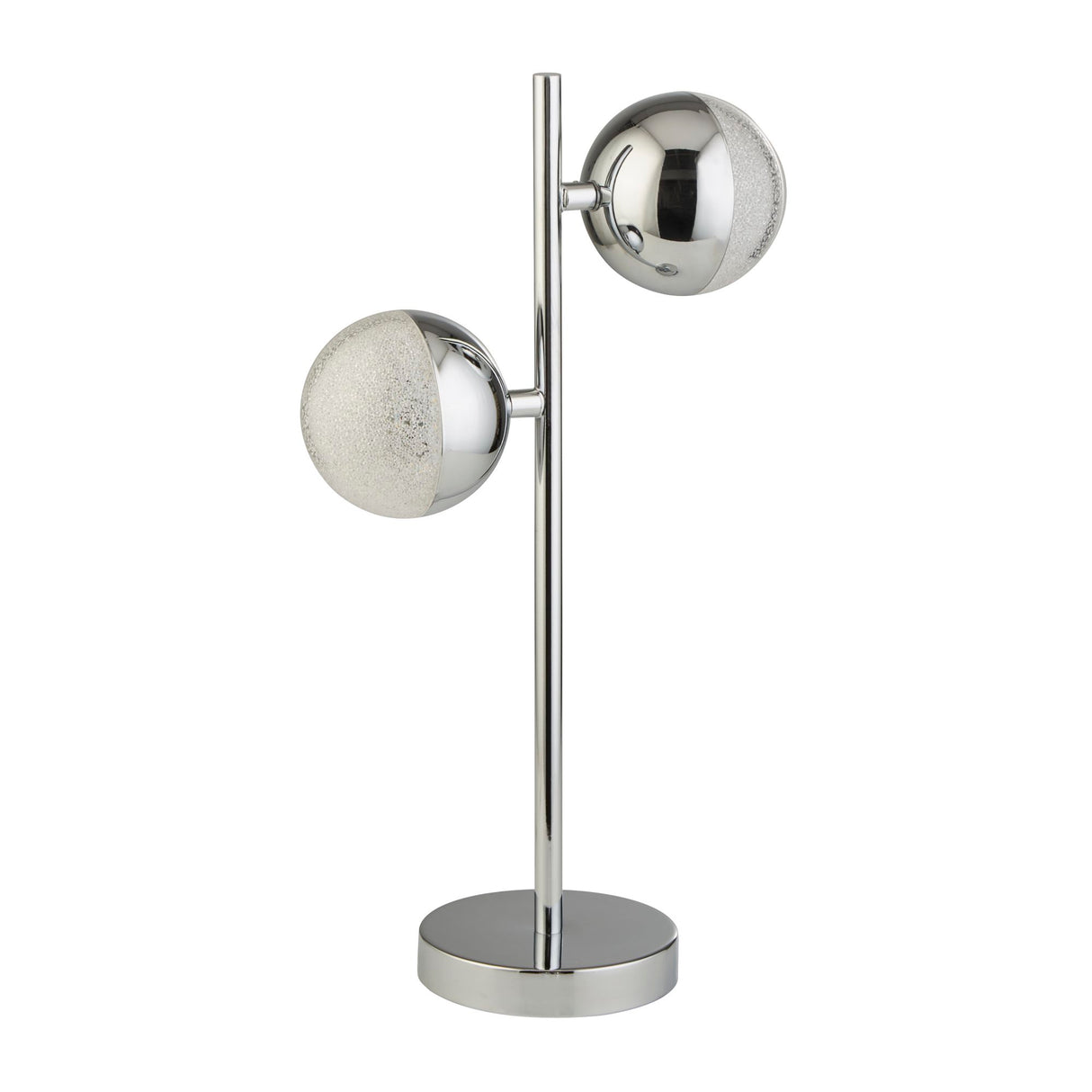 Searchlight Electric Marbles Table Lamp - Chrome Metal & Crystal Sand 5087CC