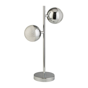 Searchlight Electric Marbles Table Lamp - Chrome Metal & Crystal Sand 5087CC