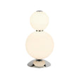 Snowball  Table Lamp  - Chrome Metal & Opal Glass
