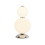 Snowball  Table Lamp  - Chrome Metal & Opal Glass