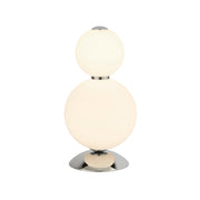 Snowball  Table Lamp  - Chrome Metal & Opal Glass