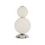 Searchlight Electric Snowball  Table Lamp  - Chrome Metal & Opal Glass 51021-2CC