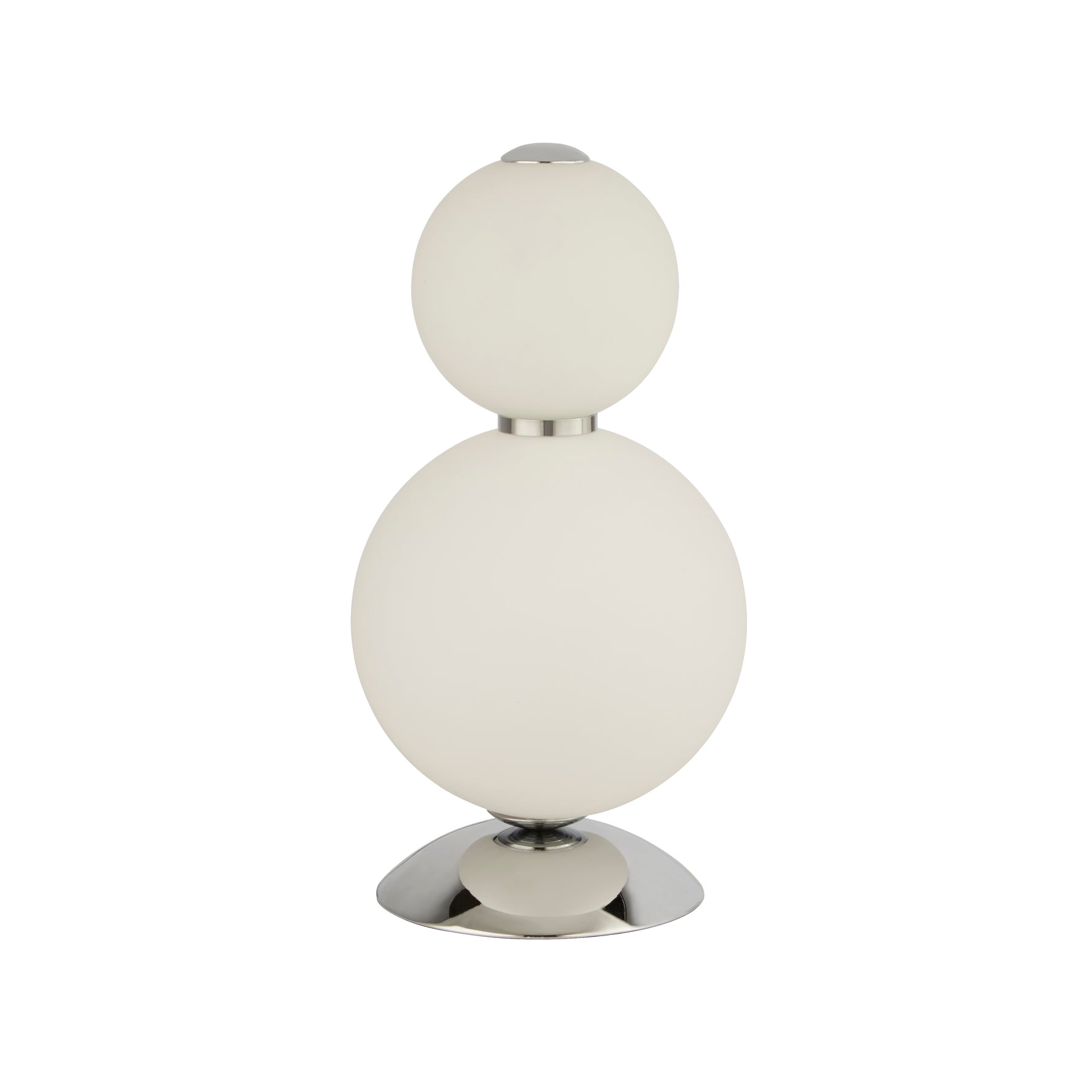 Searchlight Electric Snowball  Table Lamp  - Chrome Metal & Opal Glass 51021-2CC