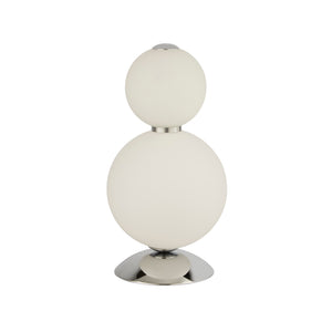 Searchlight Electric Snowball  Table Lamp  - Chrome Metal & Opal Glass 51021-2CC