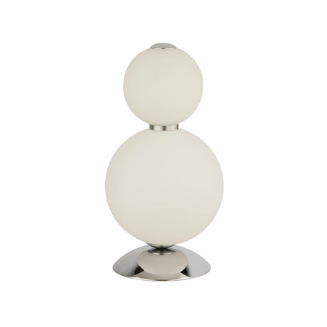 Searchlight Electric Snowball  Table Lamp  - Chrome Metal & Opal Glass 51021-2CC