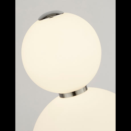 Searchlight Electric Snowball  Table Lamp  - Chrome Metal & Opal Glass 51021-2CC