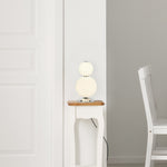 Searchlight Electric Snowball  Table Lamp  - Chrome Metal & Opal Glass 51021-2CC