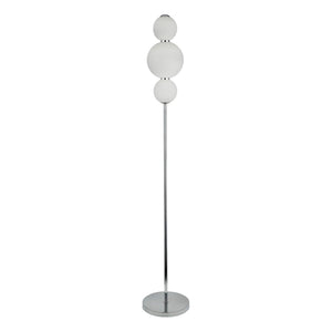 Searchlight Electric Snowball  3Lt Floor Lamp  - Chrome Metal & Opal Glass 51021-3CC